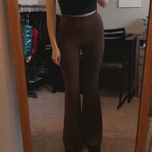 Brown flared pants